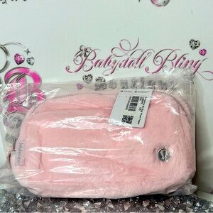 Lululemon Everywhere Belt Bag Plush Fleece strawberry milkshake furry fuzzy